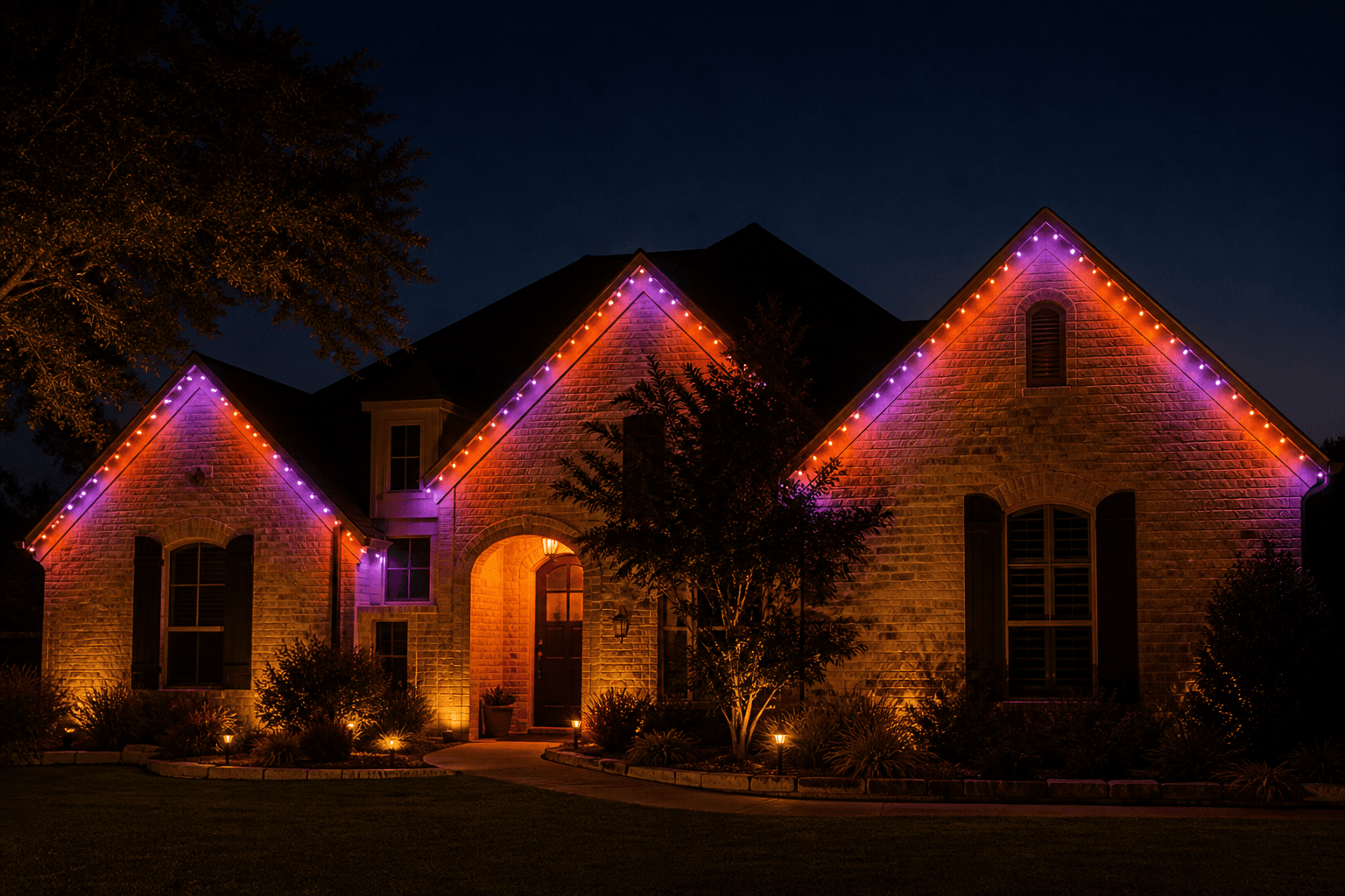 Halloween edge lighting scene